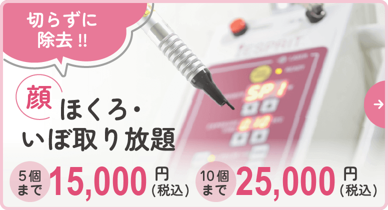 ほくろ／いぼ取り放題(顔)